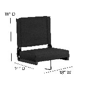 Grandstand Comfort Seats by Flash with Ultra-Padded Seat in Black, XU-STA-BK-GG