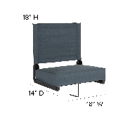 Grandstand Comfort Seats by Flash with Ultra-Padded Seat in Dark Blue, XU-STA-DKBL-GG