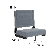 Grandstand Comfort Seats by Flash with Ultra-Padded Seat in Gray, XU-STA-GY-GG