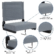 Grandstand Comfort Seats by Flash with Ultra-Padded Seat in Gray, XU-STA-GY-GG