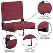 Grandstand Comfort Seats by Flash with Ultra-Padded Seat in Maroon, XU-STA-M-GG