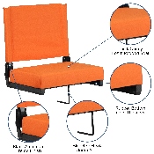 Grandstand Comfort Seats by Flash with Ultra-Padded Seat in Orange, XU-STA-OR-GG