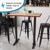 5'' x 22'' Restaurant Table T-Base with 3'' Dia. Bar Height Column, XU-T0522-BAR-GG