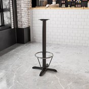 22'' x 22'' Restaurant Table X-Base with 3'' Dia. Bar Height Column and Foot Ring, XU-T2222-BAR-3CFR-GG