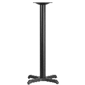 22'' x 22'' Restaurant Table X-Base with 3'' Dia. Bar Height Column, XU-T2222-BAR-GG