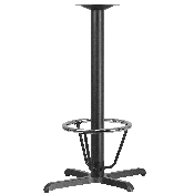 23.5'' x 29.5'' Restaurant Table X-Base with 3'' Dia. Bar Height Column and Foot Ring, XU-T2230-BAR-3CFR-GG