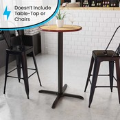 30'' x 30'' Restaurant Table X-Base with 3'' Dia. Bar Height Column, XU-T3030-BAR-GG