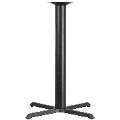 33'' x 33'' Restaurant Table X-Base with 4'' Dia. Bar Height Column, XU-T3333-BAR-GG
