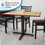 33'' x 33'' Restaurant Table X-Base with 4'' Dia. Table Height Column, XU-T3333-GG