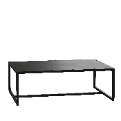 Outdoor Patio Coffee Table Commercial Grade Black Coffee Table for Deck, Porch, or Poolside - Steel Square Leg Frame, XU-T6R60USO-1T-BK-GG