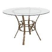 Carlisle 45'' Round Glass Dining Table with Matte Gold Metal Frame, XU-TBG-2-GG