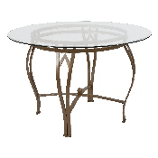 Syracuse 45'' Round Glass Dining Table with Matte Gold Metal Frame, XU-TBG-8-GG