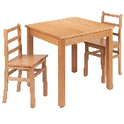 Kids Natural Solid Wood Table and Chair Set for Classroom, Playroom, Kitchen, XU-TC1001-K-GG