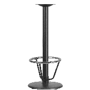 18'' Round Restaurant Table Base with 3'' Dia. Bar Height Column and Foot Ring, XU-TR18-BAR-3CFR-GG