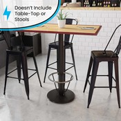 18'' Round Restaurant Table Base with 3'' Dia. Bar Height Column and Foot Ring, XU-TR18-BAR-3CFR-GG