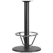 24'' Round Restaurant Table Base with 4'' Dia. Bar Height Column and Foot Ring, XU-TR24-BAR-4CFR-GG