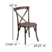 HERCULES Series Stackable Early American Wood Cross Back Chair, XU-X-EA-GG