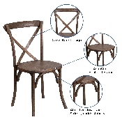 HERCULES Series Stackable Early American Wood Cross Back Chair, XU-X-EA-GG