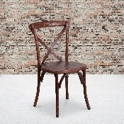 HERCULES Series Stackable Mahogany Wood Cross Back Chair, XU-X-MAH-GG