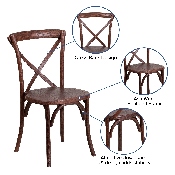 HERCULES Series Stackable Mahogany Wood Cross Back Chair, XU-X-MAH-GG