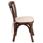 HERCULES Series Stackable Kids Mahogany Wood Cross Back Chair with Cushion, XU-X-MAH-KID-NTC-GG