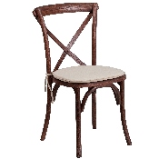 HERCULES Series Stackable Mahogany Wood Cross Back Chair with Cushion, XU-X-MAH-NTC-GG