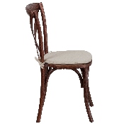 HERCULES Series Stackable Mahogany Wood Cross Back Chair with Cushion, XU-X-MAH-NTC-GG