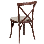 HERCULES Series Stackable Mahogany Wood Cross Back Chair with Cushion, XU-X-MAH-NTC-GG