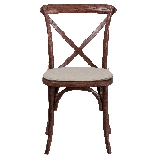 HERCULES Series Stackable Mahogany Wood Cross Back Chair with Cushion, XU-X-MAH-NTC-GG