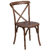 HERCULES Series Stackable Pecan Wood Cross Back Chair, XU-X-PEC-GG