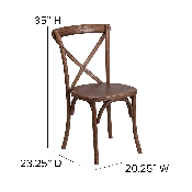 HERCULES Series Stackable Pecan Wood Cross Back Chair, XU-X-PEC-GG