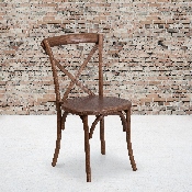 HERCULES Series Stackable Pecan Wood Cross Back Chair, XU-X-PEC-GG