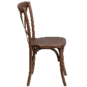 HERCULES Series Stackable Pecan Wood Cross Back Chair, XU-X-PEC-GG