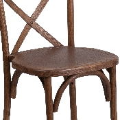 HERCULES Series Stackable Pecan Wood Cross Back Chair, XU-X-PEC-GG