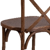 HERCULES Series Stackable Pecan Wood Cross Back Chair, XU-X-PEC-GG