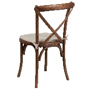 HERCULES Series Stackable Pecan Wood Cross Back Chair with Cushion, XU-X-PEC-NTC-GG