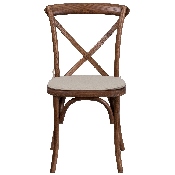 HERCULES Series Stackable Pecan Wood Cross Back Chair with Cushion, XU-X-PEC-NTC-GG
