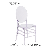 Flash Elegance Crystal Ice Stacking Florence Chair, Y-3-GG