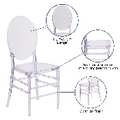Flash Elegance Crystal Ice Stacking Florence Chair, Y-3-GG
