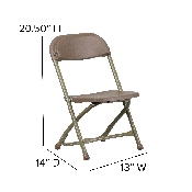 Kids Brown Plastic Folding Chair, Y-KID-BN-GG