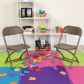 Kids Brown Plastic Folding Chair, Y-KID-BN-GG