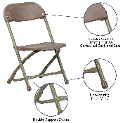 Kids Brown Plastic Folding Chair, Y-KID-BN-GG