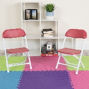 Kids Burgundy Plastic Folding Chair, Y-KID-BY-GG