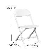 Kids White Plastic Folding Chair, Y-KID-WH-GG