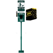 Kessler Mini Pet Waste Station with Glow in the Dark Sign, Pull Out Waste Bag Dispenser, and Hand Sanitizer Bottle - 400 Bags Included, YAN-Y5CK65425-GG