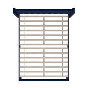 Bianca Queen Upholstered Platform Bed with Vertical Stitched Wingback Headboard, Slatted Mattress Foundation, No Box Spring Needed, Navy Velvet, YK-1079-NAVY-Q-GG