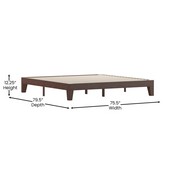 Evelyn Walnut Finish Wood King Platform Bed with Wooden Support Slats, No Box Spring Required, YKC-1090-K-WAL-GG