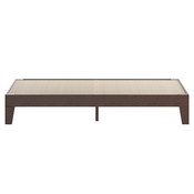 Evelyn Walnut Finish Wood King Platform Bed with Wooden Support Slats, No Box Spring Required, YKC-1090-K-WAL-GG