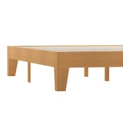 Evelyn Natural Pine Finish Wood Queen Platform Bed with Wooden Support Slats, No Box Spring Required, YKC-1090-Q-NAT-GG