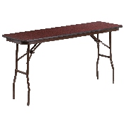 5-Foot High Pressure Mahogany Laminate Folding Training Table, YT-1860-HIGH-WAL-GG